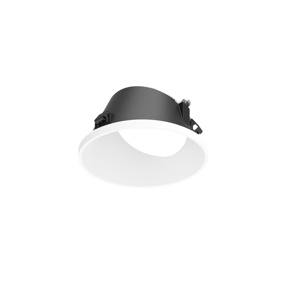 3&#34; Apollo Round Flangeless Wall Wash Trim with Clear Lens, Matte Powder White Finish