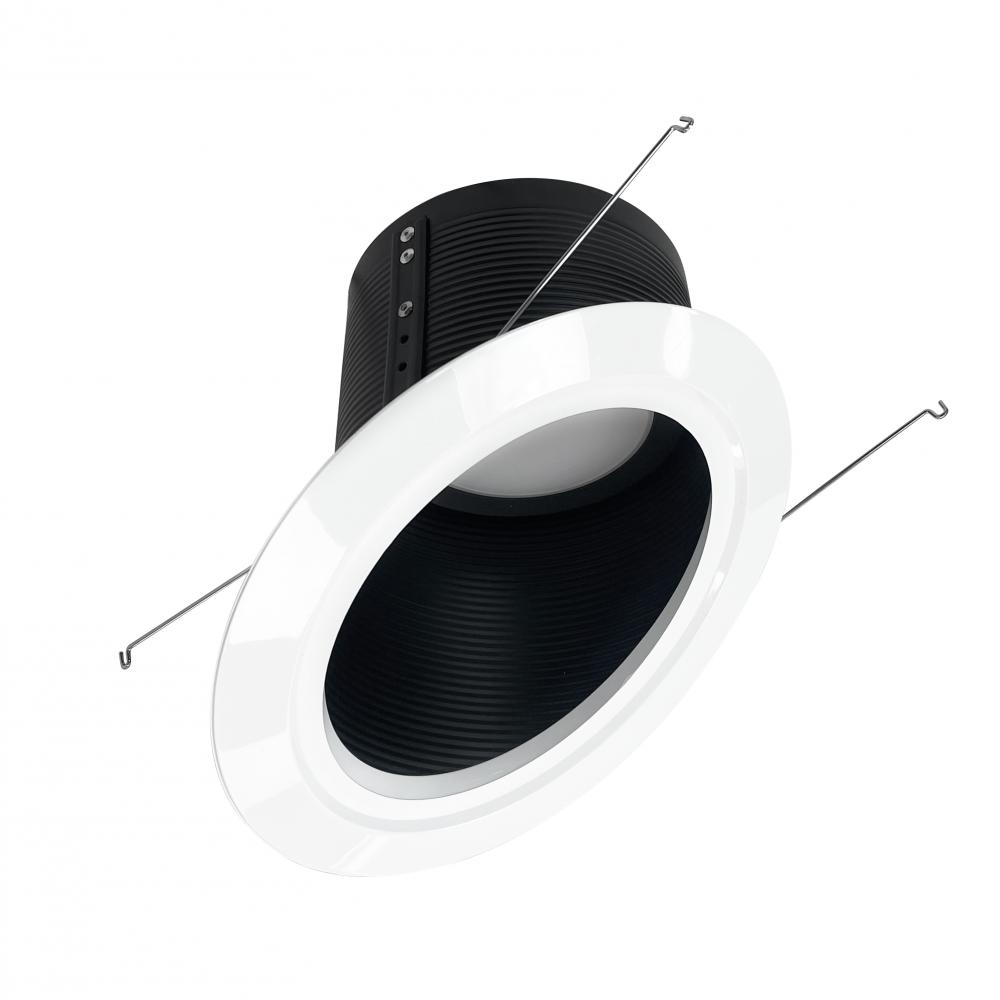 6&#34; Super Sloped LED Retrofit Baffle, 1200lm / 16W, 3000K, Black Baffle / White Flange