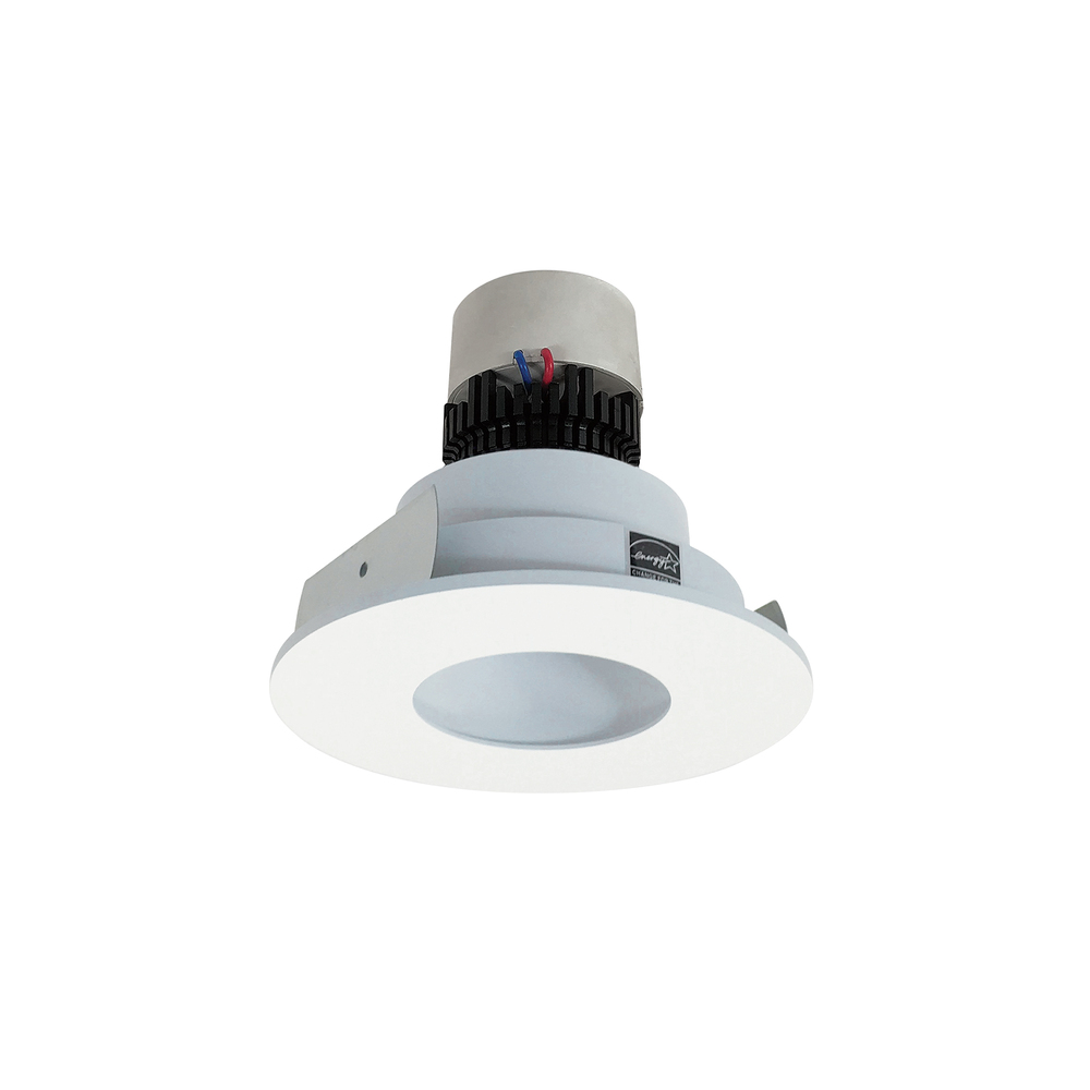 4&#34; Pearl LED Round Pinhole Retrofit, 1000lm / 12W, 3000K, Matte Powder White Pinhole / Matte