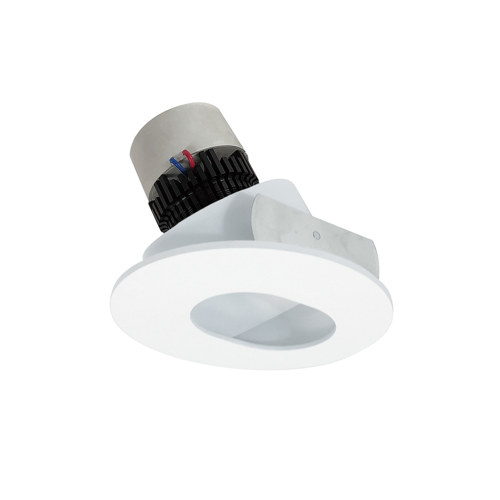 4&#34; Pearl LED Round Adjustable Slot Aperture Retrofit, 1000lm / 12W, 3000K, Matte Powder White