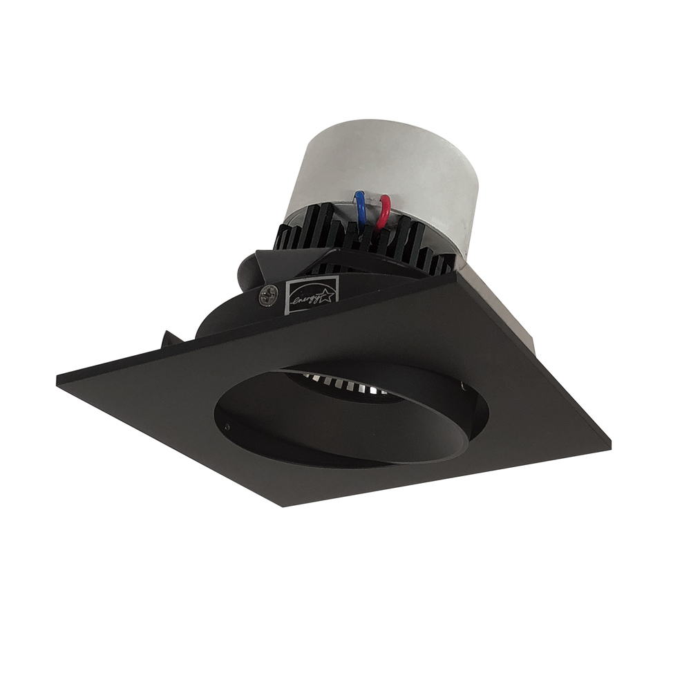 4&#34; Pearl LED Square Adjustable Cone Retrofit, 1000lm / 12W, 3500K, Black Reflector / Black