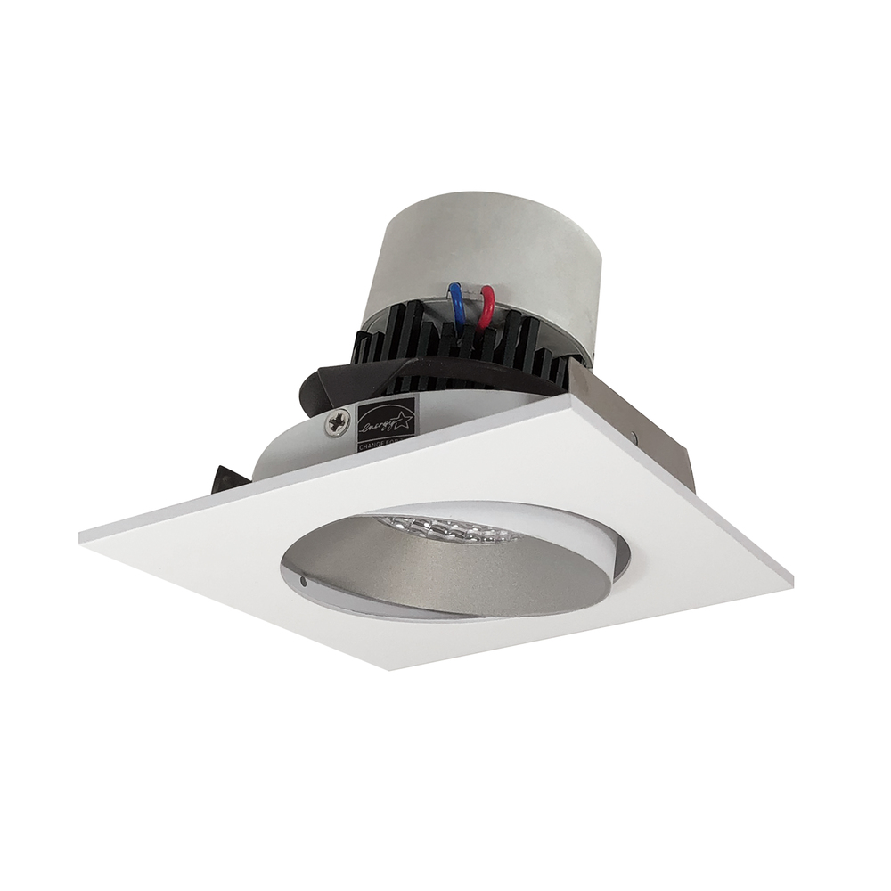4&#34; Pearl LED Square Adjustable Cone Retrofit, 1000lm / 12W, 2700K, Haze Reflector / Matte Powder