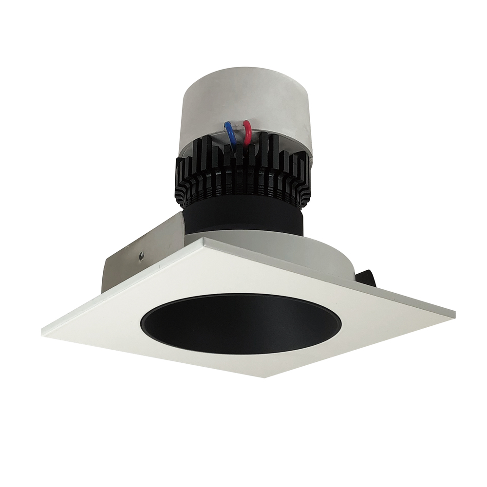 4&#34; Pearl LED Square Retrofit Reflector with Round Aperture, 1000lm / 12W, 3500K, Black Reflector