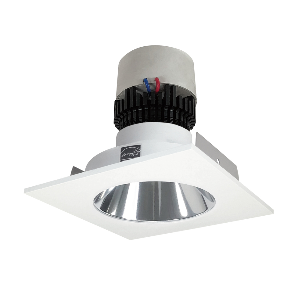 4&#34; Pearl LED Square Retrofit Reflector with Round Aperture, 1000lm / 12W, 2700K, Specular Clear