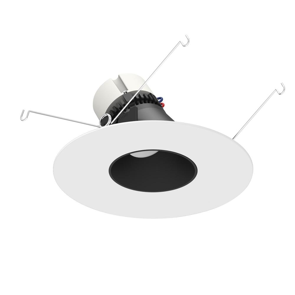 5&#34;/6&#34; Pearl LED Round Adjustable Slot Retrofit, 950lm / 12W, 3000K, Black Reflector / Matte