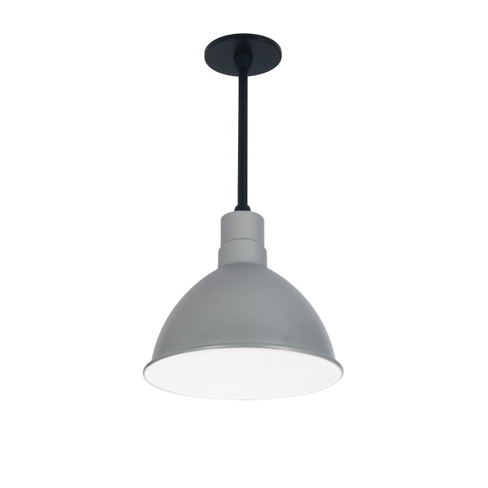 10&#34; RLM 60&#34; Stem Mounted LED Shade, 3000lm, 4000K, Gun Metal/White, 120V 0-10V/Triac/ELV &