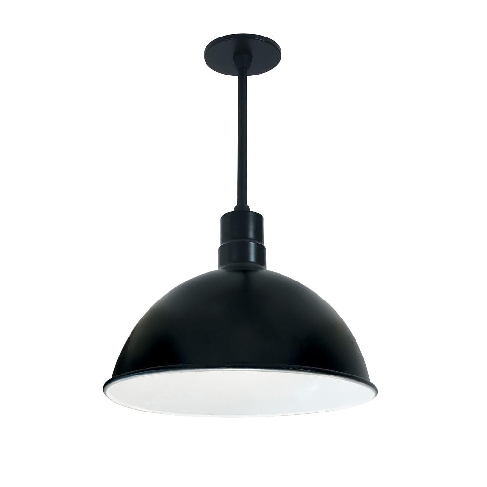 16&#34; RLM 24&#34; Stem Mounted LED Shade, 2500lm, 4000K, Black/White, 120V 0-10V/Triac/ELV & 277V