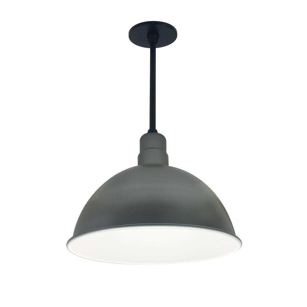 16&#34; RLM 84&#34; Stem Mounted LED Shade, 2500lm, 3000K, Gun Metal/White, 120V 0-10V/Triac/ELV &