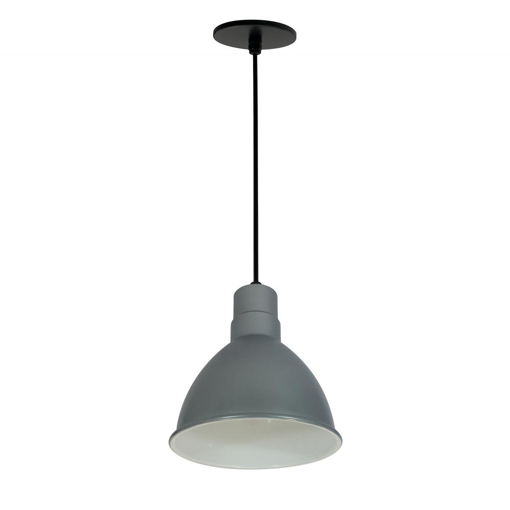 8&#34; RLM LED Shade, 1200lm, 4000K, Gun Metal/White, 120V 0-10V/Triac/ELV & 277V 0-10V Dimming