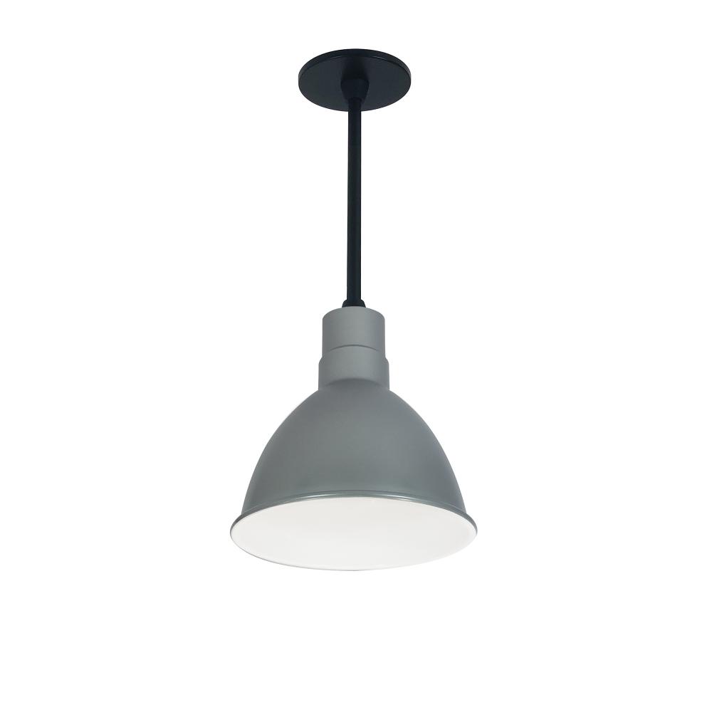 8&#34; RLM 24&#34; Stem Mounted LED Shade, 2200lm, 3000K, Gun Metal/White, 120V 0-10V/Triac/ELV &