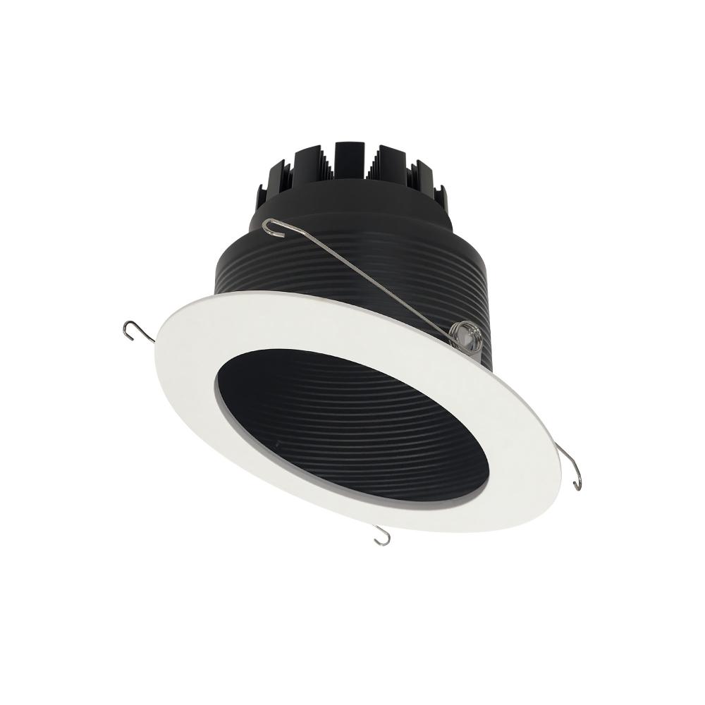 6&#34; Marquise III Round Slope Baffle, 1200lm, 4000K, Flood Optic, Black Baffle/White Flange