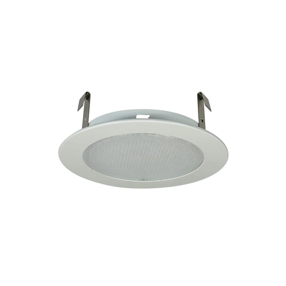 4&#34; Albalite Lens w/ Metal Trim, White