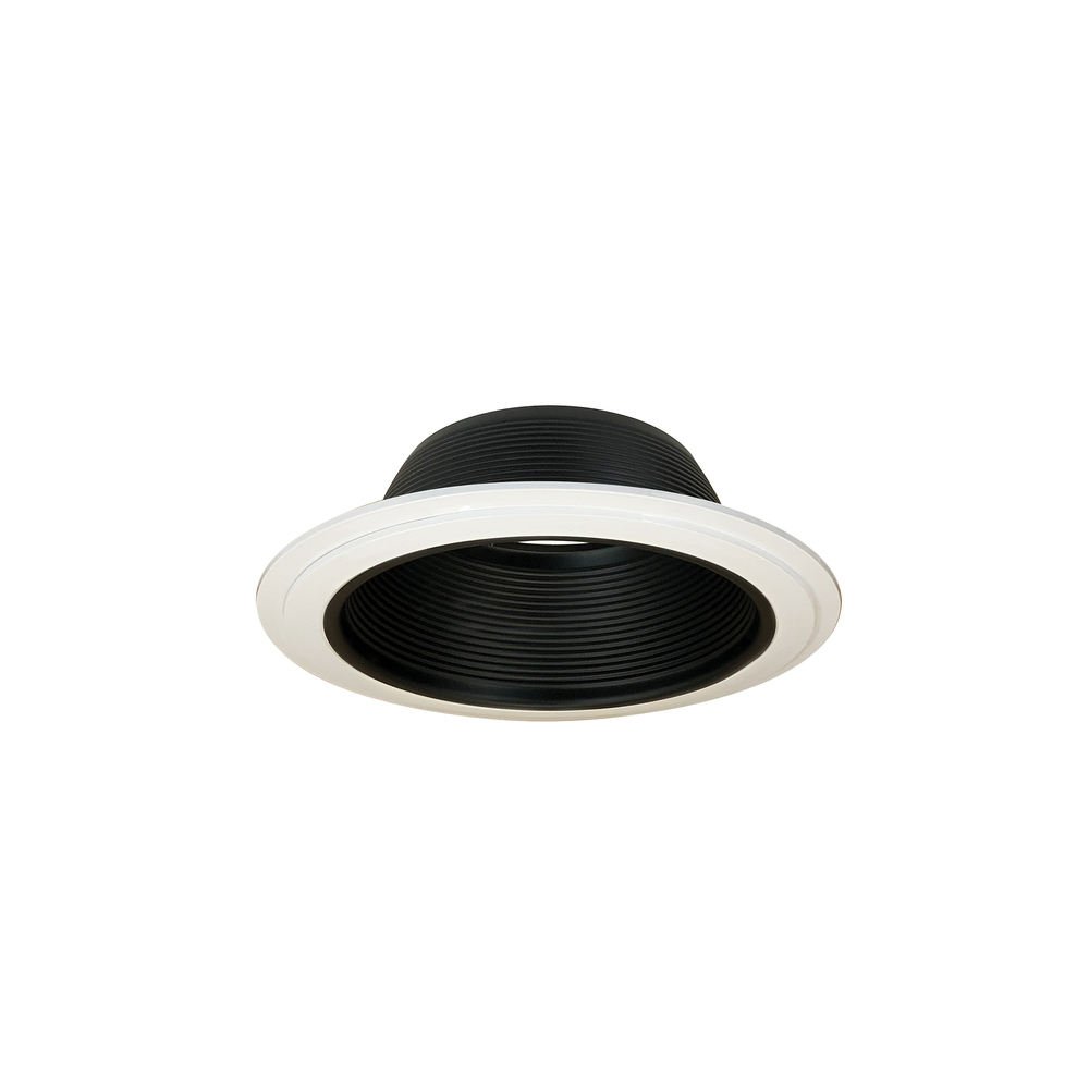 6&#34; BR/PAR30 Stepped Baffle w/ Regular & Oversize Plastic Rings, Black/White