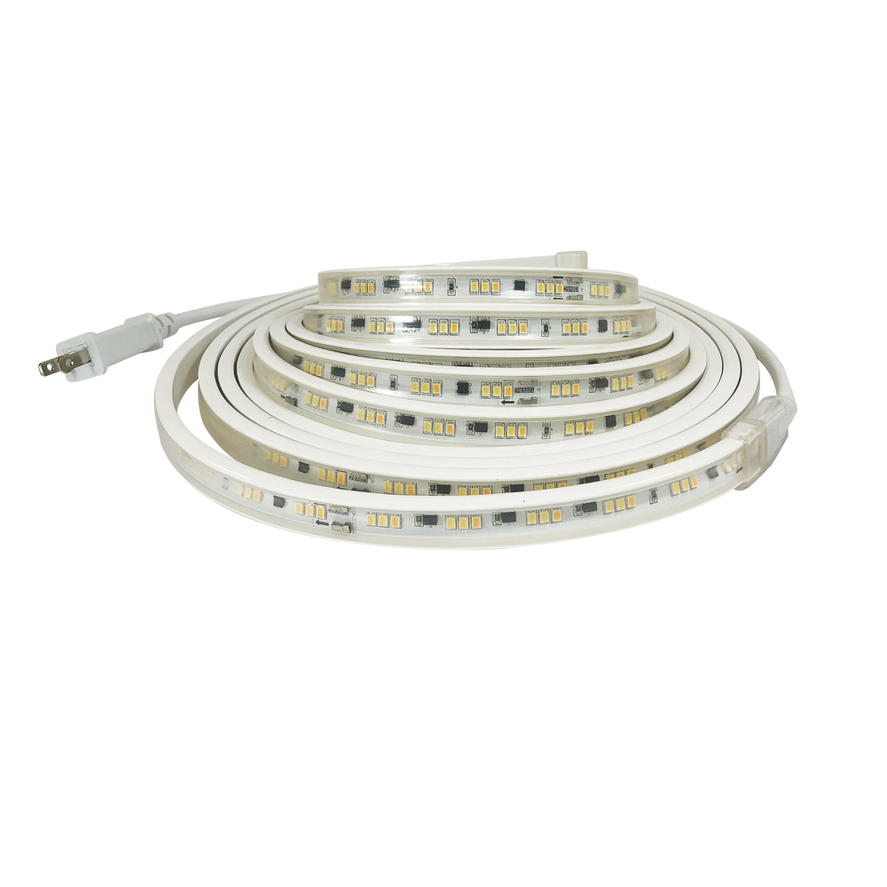 120V Continuous LED Tape Light, 150-ft, 330lm / 3.6W per foot, 4000K, w/ Mounting Clips and 8&#39;