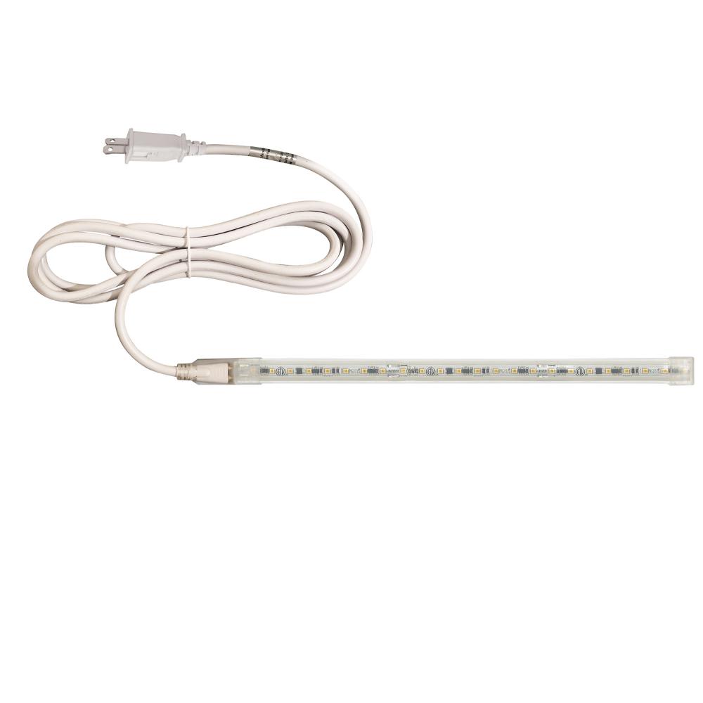 Custom Cut 2-ft 120V Continuous LED Tape Light, 330lm / 3.6W per foot, 3000K, w/ Mounting Clips and
