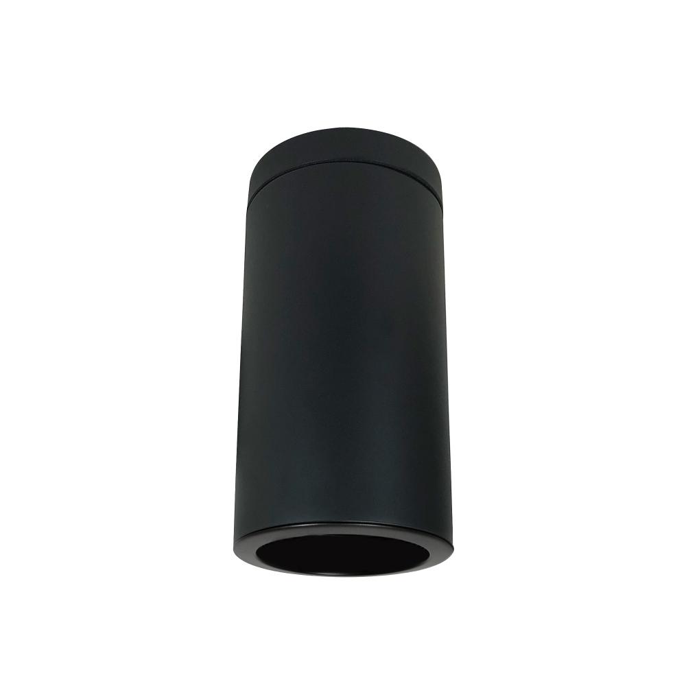 6&#34; Cylinder, Black, Surface Mount, 15W Med Base LED, Refl. Black