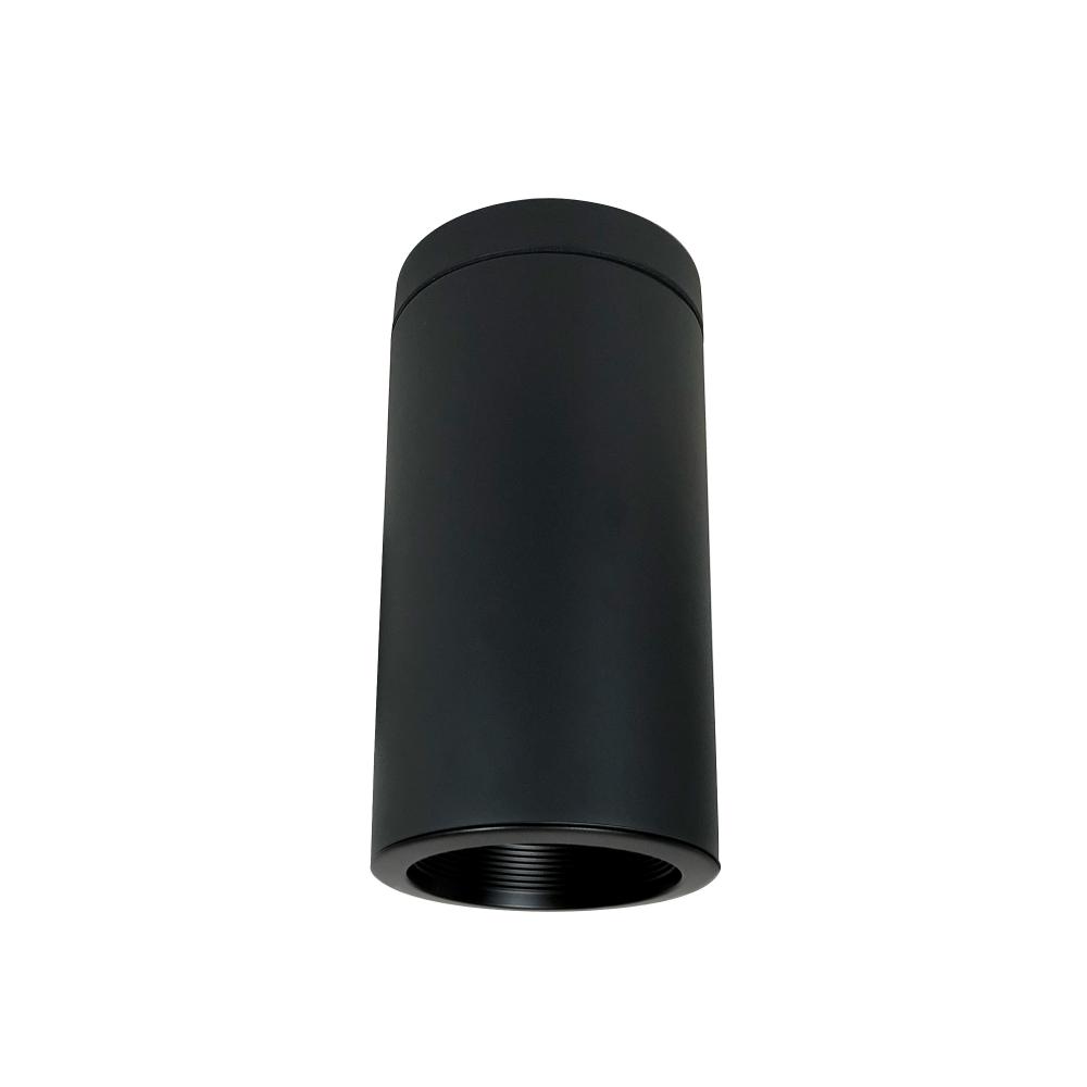 6&#34; Cylinder, Black, Surface Mount, 20W Med Base LED, Ref., Black