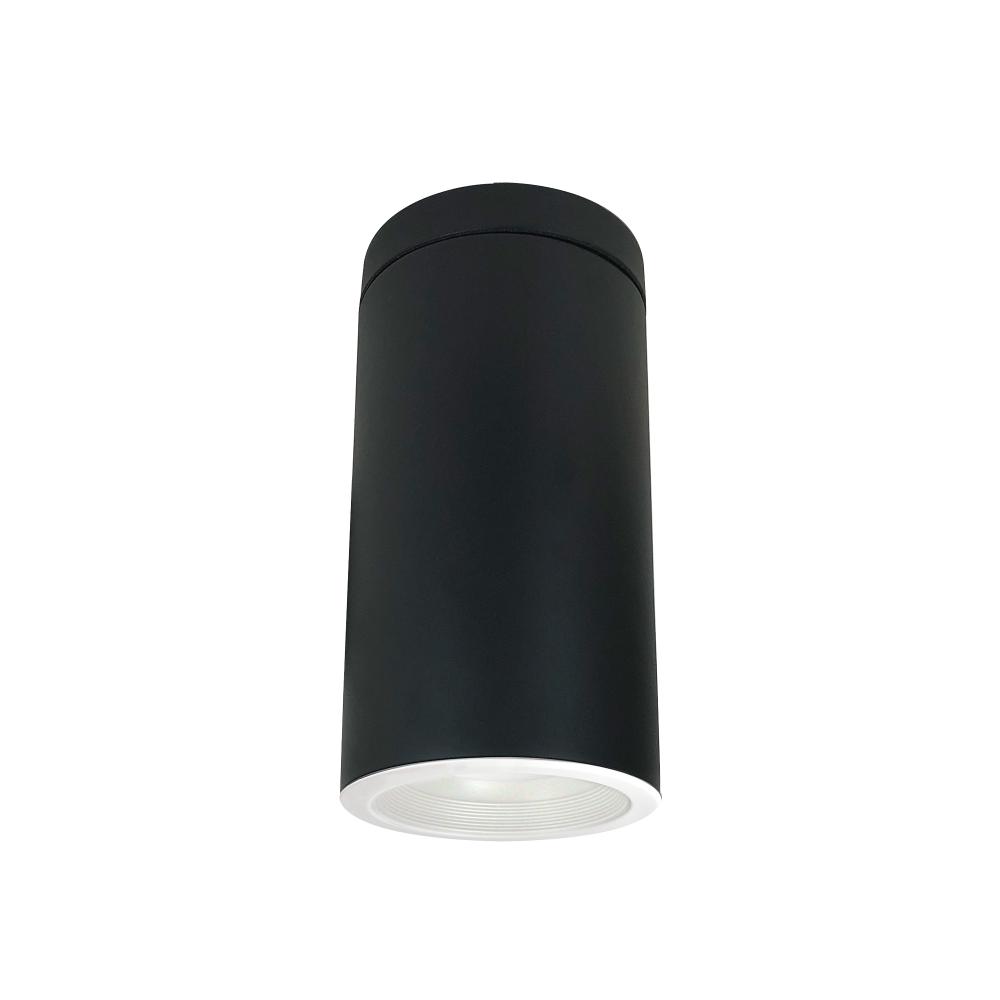 6&#34; Cylinder, Black, Surface Mount, 25W Med Base LED, Ref., White
