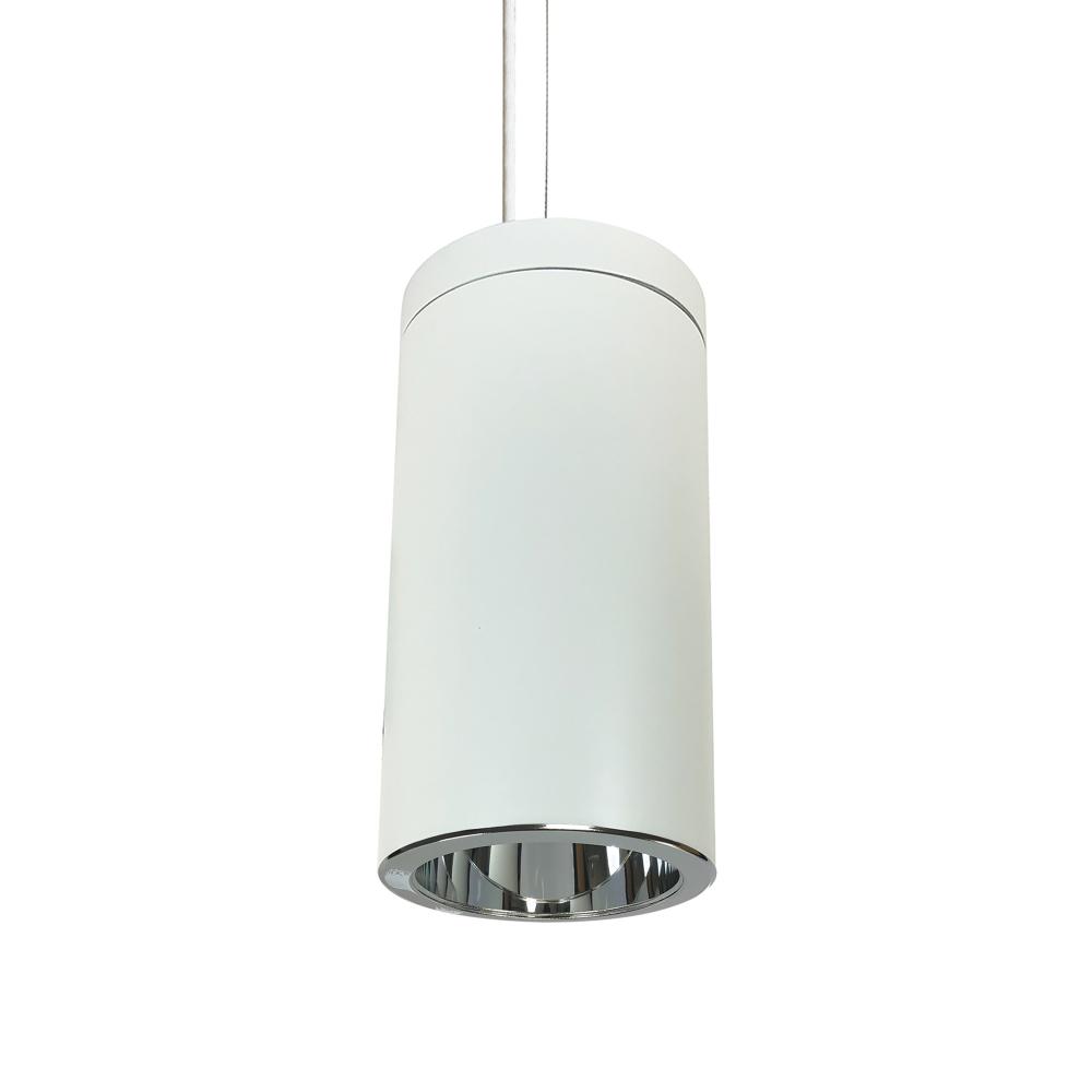 6&#34; Sapphire III Cable Mount White Cylinder, Clear Reflector/Clear Flange, 120V; Phase Dimming,