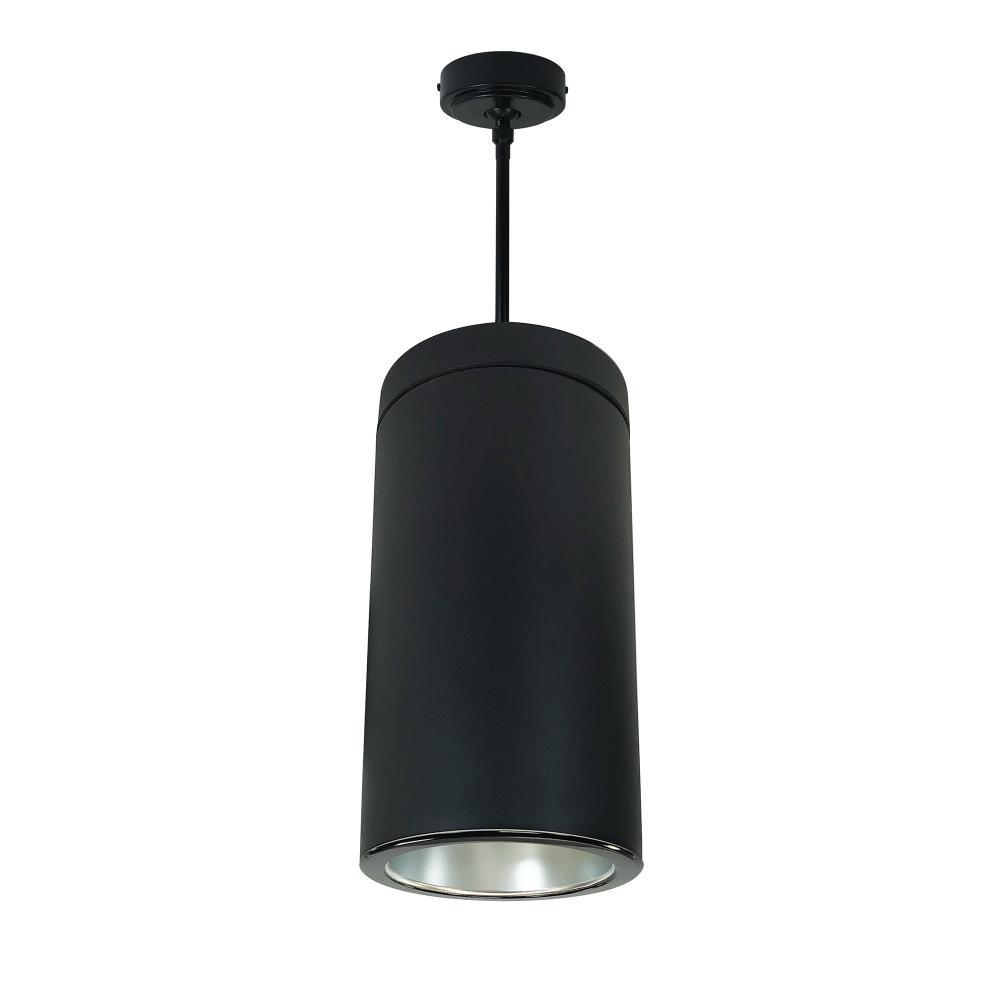 6&#34; Sapphire III Pendant Mount Black Cylinder, Diffused Clear Reflector/Black Flange, 120V; Phase