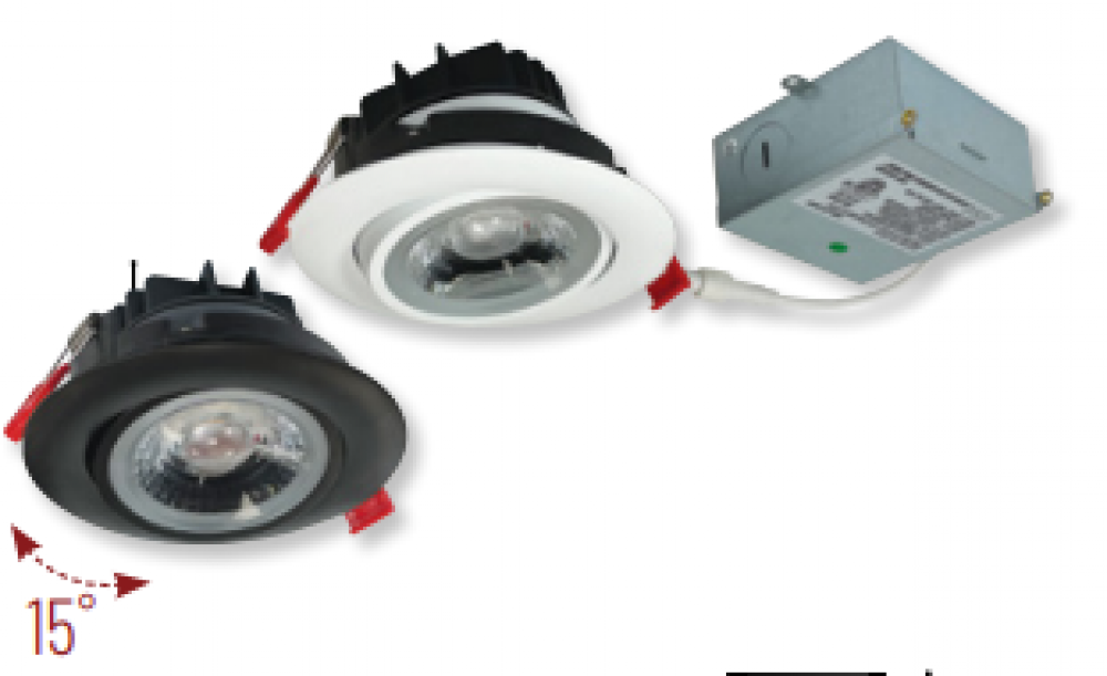 4&#34; M4 Round LED Adjustable Gimbal, 950lm / 12W, 3000K, 120V, Matte Powder White