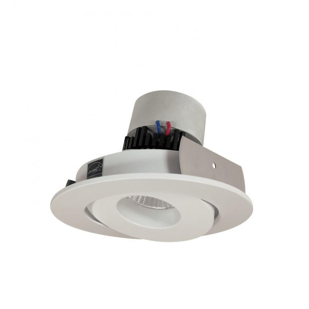 4&#34; Pearl LED Round Adjustable Gimbal Retrofit, 800lm / 12W, Comfort Dim, Matte Powder White