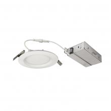 Nora NEFLINTW-R4MPW - 4" E-Series FLIN Round LED Downlight Selectable 5CCT, Matte Powder White Finish, 120V Triac/ELV