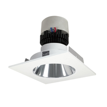 Nora NPR-4SNDC30XCMPW - 4" Pearl LED Square Retrofit Reflector with Round Aperture, 1000lm / 12W, 3000K, Specular Clear