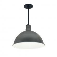 Nora NRLM-16ST2530GMWLE4/12 - 16" RLM 12" Stem Mounted LED Shade, 2500lm, 3000K, Gun Metal/White, 120V 0-10V/Triac/ELV &