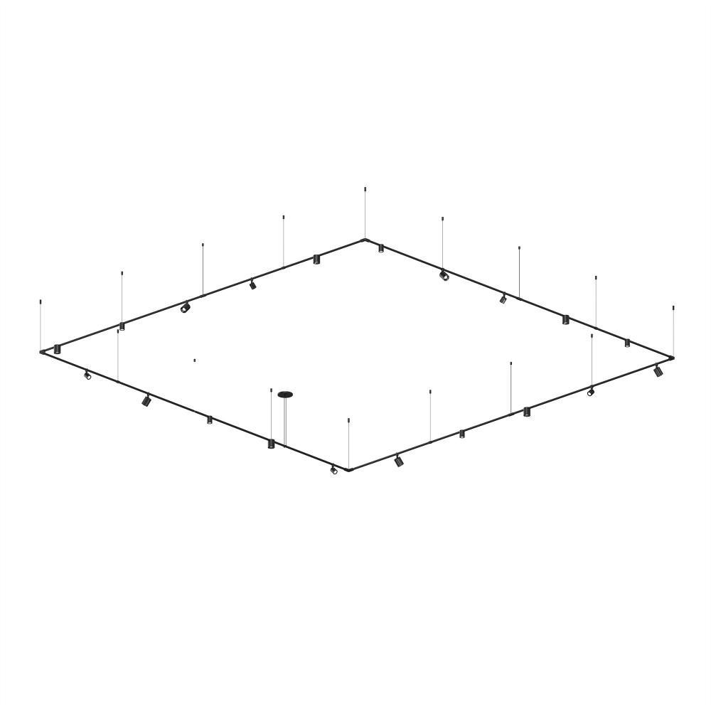 12&#39; x 12&#39; 1-Tier Path Square w/ Precise & Power Precise Smooth Cylinder Luminaires