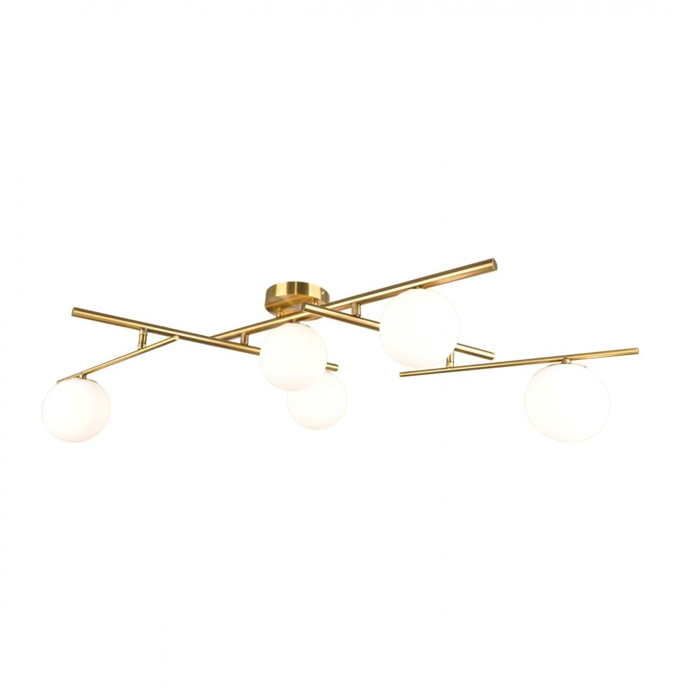 Modena - 5-Light Semi-Flush Mount - Plated Brushed Brass