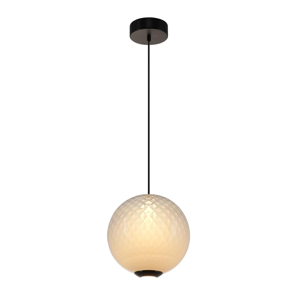 Celeste Integrated LED Pendant 12&#34;, White with Diamond Glassware