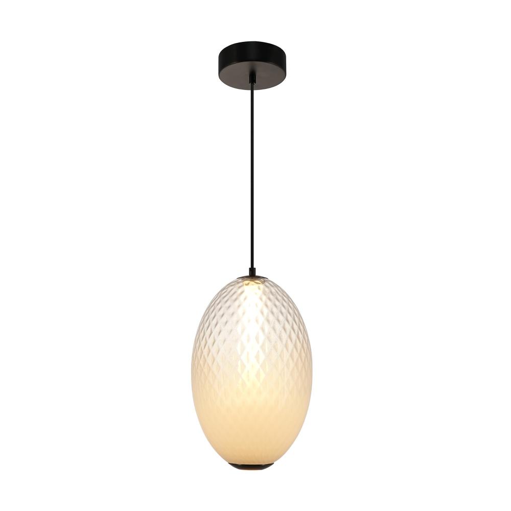 Celeste Integrated LED Pendant 10&#34;, White with Diamond Glassware