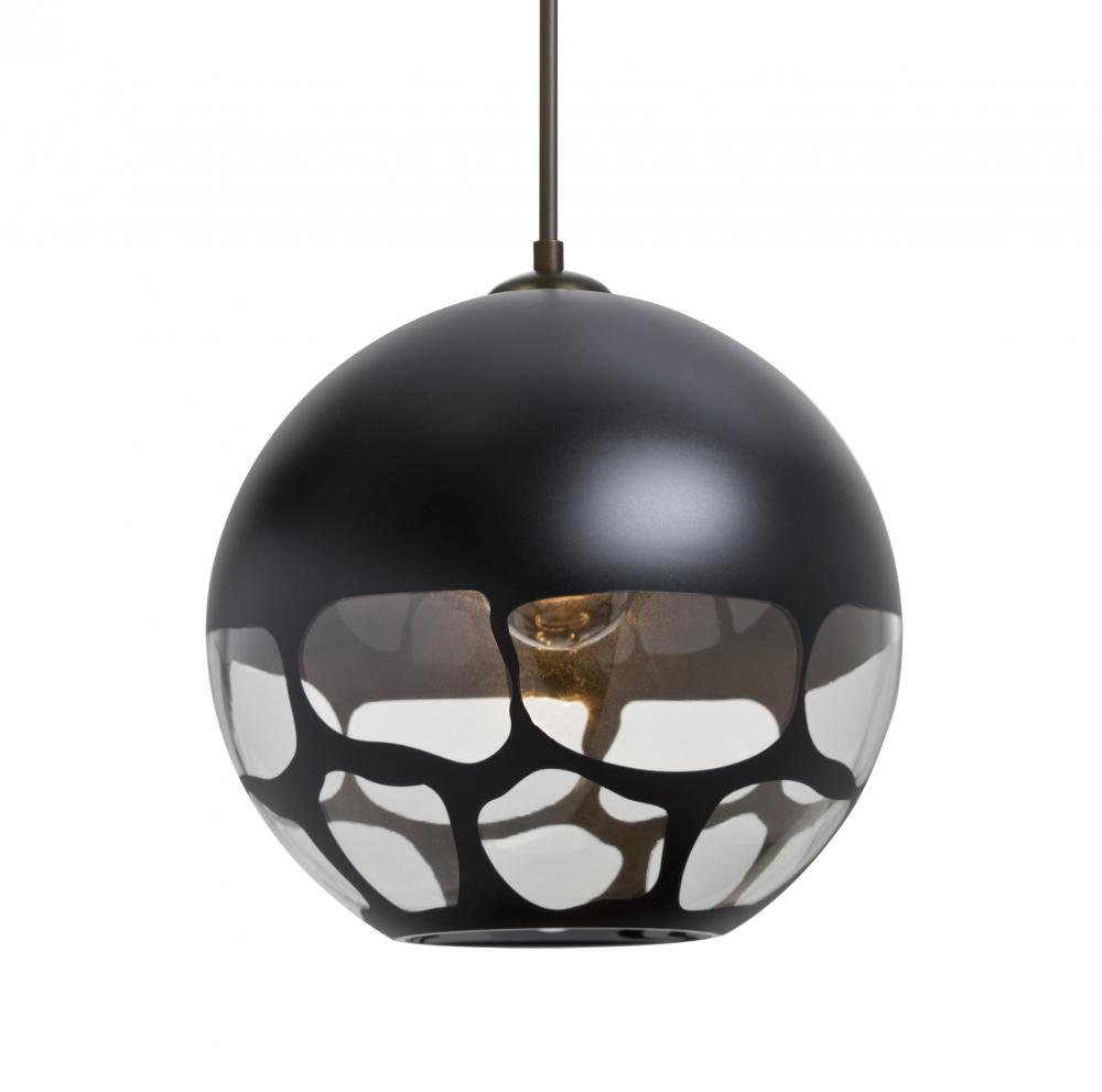 Besa, Rocky Cord Pendant, Black, Bronze Finish, 1x9W LED, 15Ft. Cord