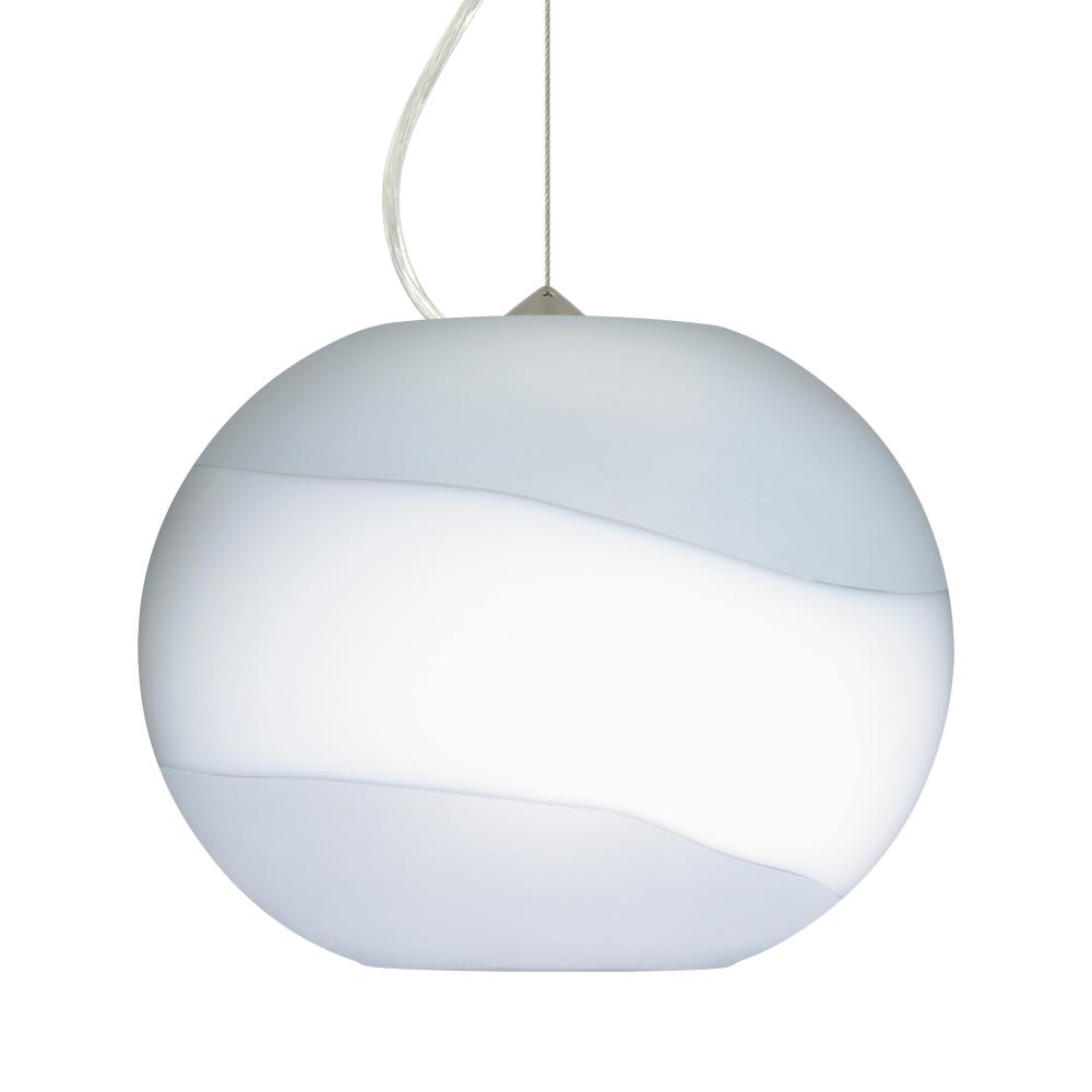 Besa Luna LED Pendant Opal Frost Satin Nickel 1x9W LED, 15Ft. Cord