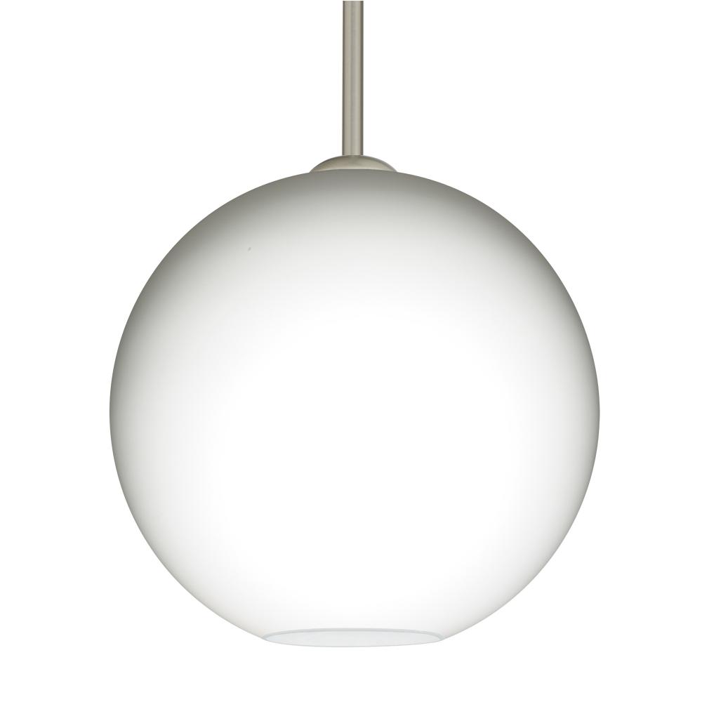 Besa Coco 12 Stem Pendant, Opal Matte, Satin Nickel Finish, 1x60W Medium Base, 15Ft.
