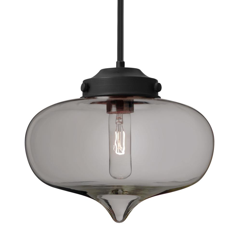 Besa Mira Stem Pendant Black Smoke 1x4W LED Filament