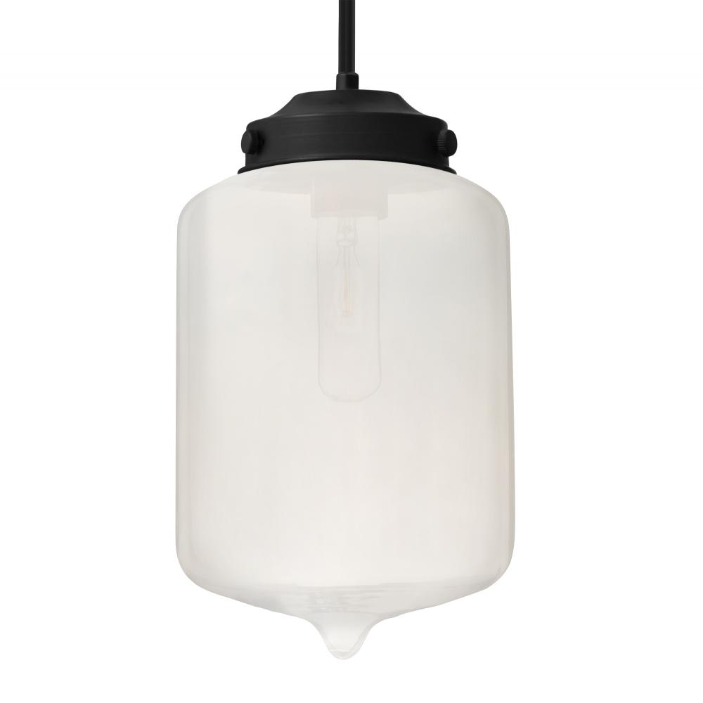 Besa Olin Stem Pendant Black Frost 1x60W MAX E26 Base