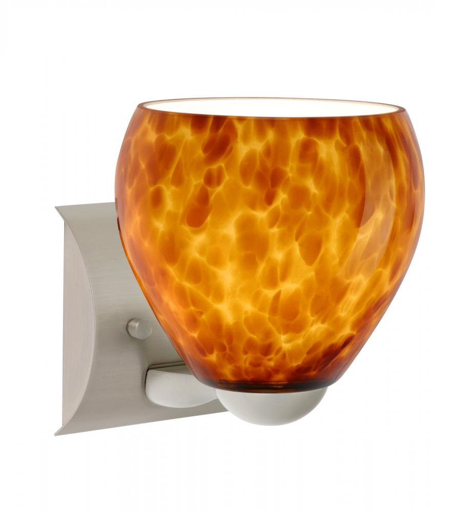 Besa Wall Bolla Satin Nickel Amber Cloud 1x9W LED