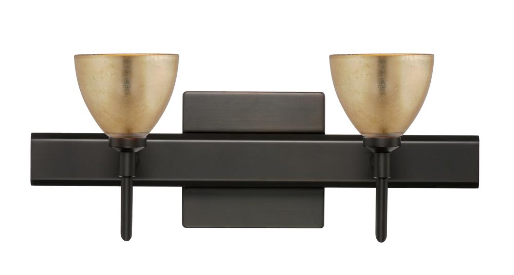 Besa Divi Wall With SQ Canopy 2SW Gold Foil Bronze 2x40W G9