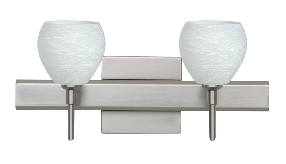 Besa Wall With SQ Canopy Tay Tay Satin Nickel Cocoon 2x40W G9