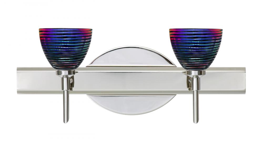Besa Divi Wall 2SW Black Dicro Wavy Chrome 2x40W G9