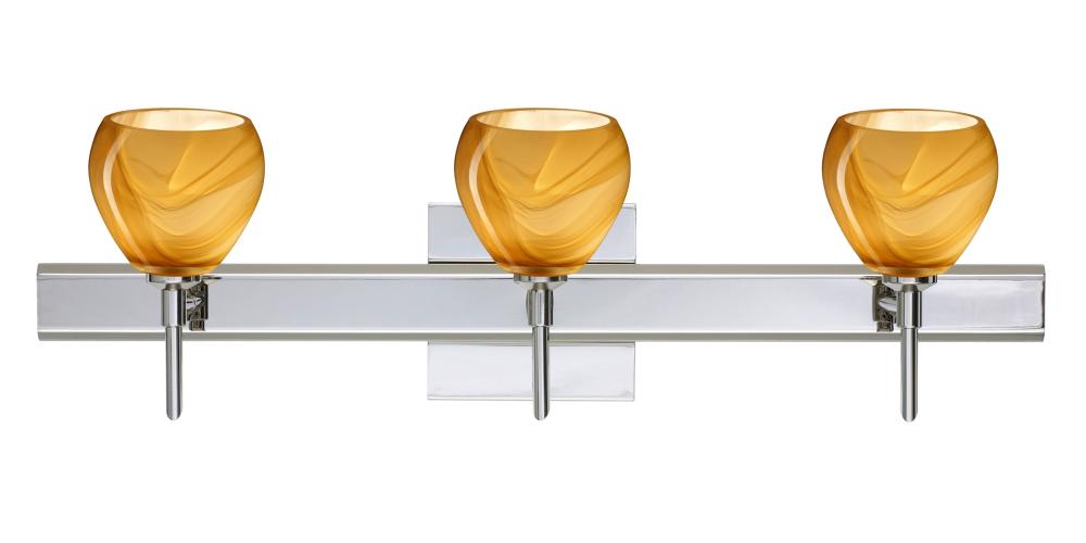 Besa Wall With SQ Canopy Tay Tay Chrome Honey 3x40W G9