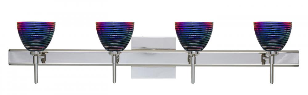 Besa Divi Wall With SQ Canopy 4SW Black Dicro Wavy Chrome 4x40W G9