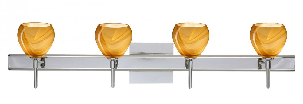 Besa Wall With SQ Canopy Tay Tay Chrome Honey 4x40W G9