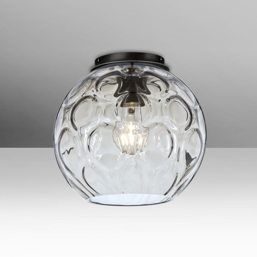 Besa, Bombay Ceiling, Clear, Black Finish, 1x9W LED Filament