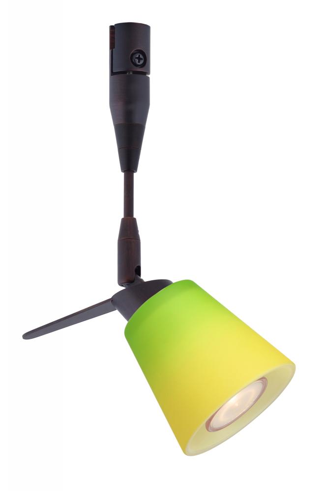 Besa Spotlight With 6&#34; Stem Canto 3 Bronze Bicolor Green/Yellow 1x35W Halogen Mr11
