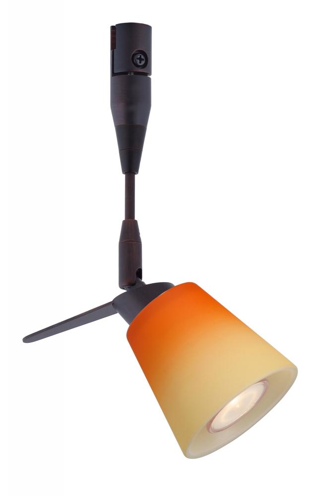 Besa Spotlight With 12&#34; Stem Canto 3 Bronze Bicolor Orange/Pina 1x35W Halogen Mr11
