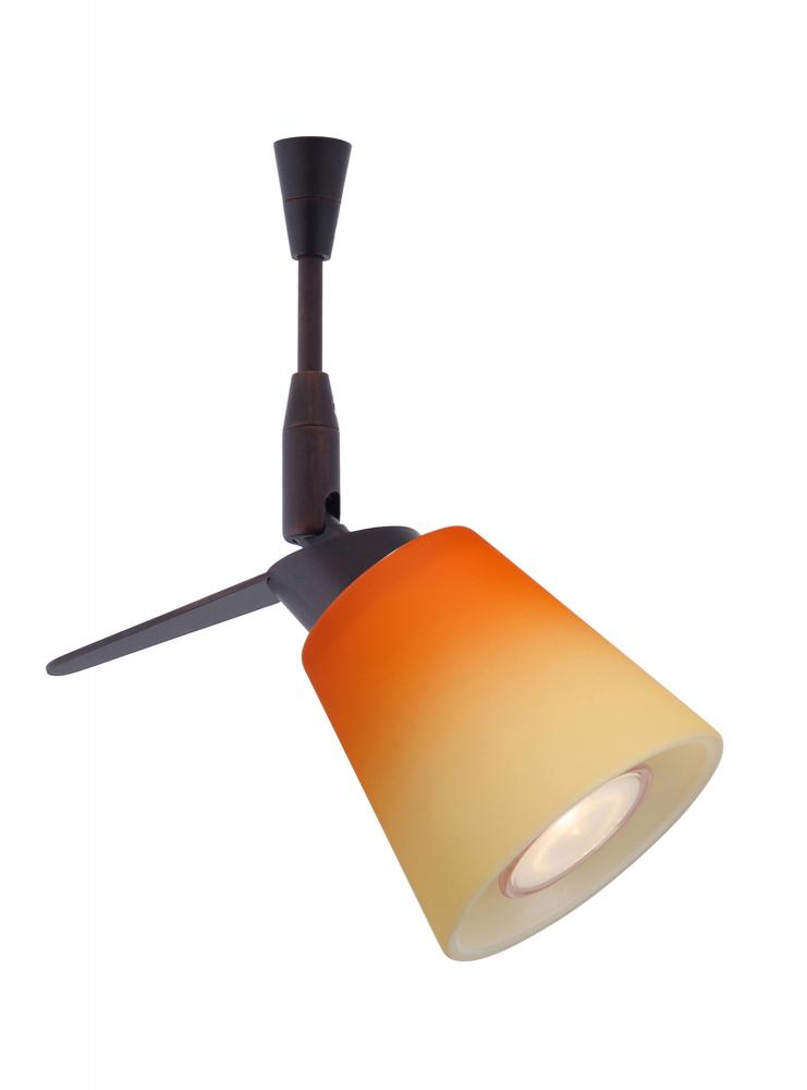 Besa Spotlight With 6&#34; Stem Canto 3 Bronze Bicolor Orange/Pina 1x35W Halogen Mr11