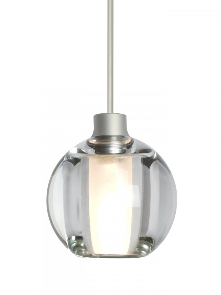 Besa, Boca 5 Cord Pendant For Multiport Canopies, Clear, Satin Nickel Finish, 1x35W H